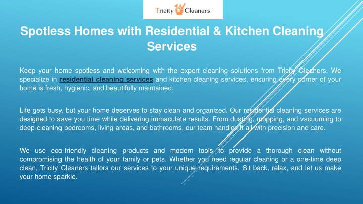 spotless homes with residential kitchen cleaning