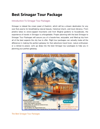 Best Srinagar Tour Package