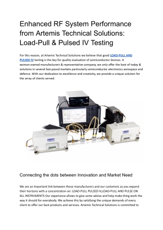 enhanced rf system performance from artemis