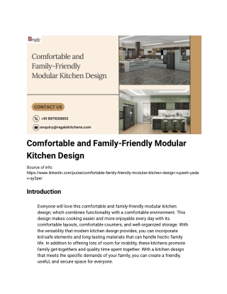 comfortable and family friendly modular kitchen
