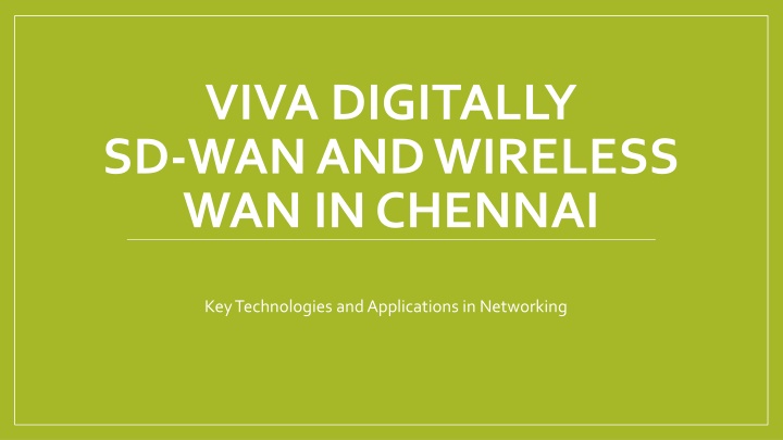 viva digitally sd wan and wireless wan in chennai