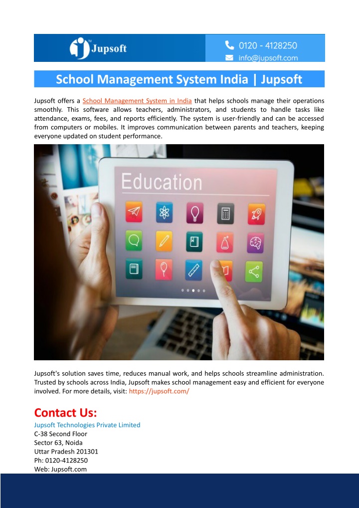 school management system india jupsoft