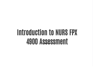 introduction to nurs fpx 4900 assessment