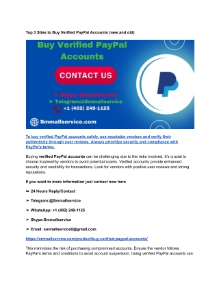Top 3 Sites to Buy Verified PayPal Accounts (new and old)