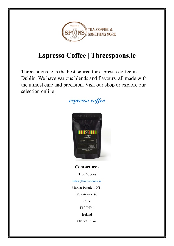 espresso coffee threespoons ie