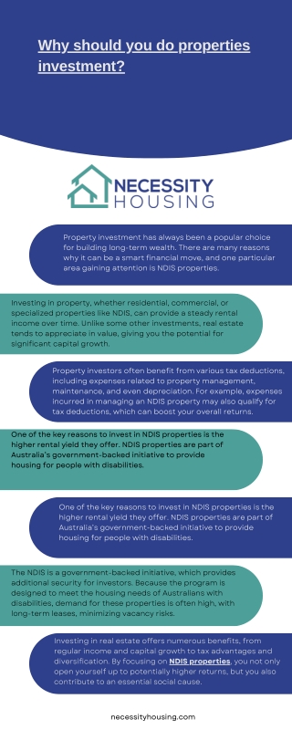 Why should you do properties investment