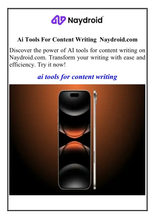 Ai Tools For Content Writing  Naydroid.com