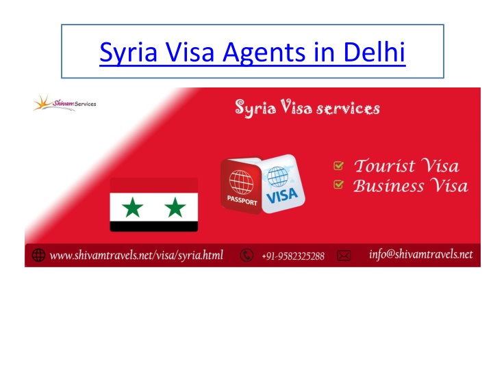 syria visa agents in delhi