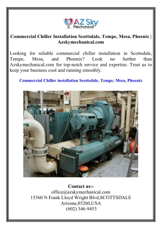Commercial Chiller Installation Scottsdale, Tempe, Mesa, Phoenix  Azskymechanical.com