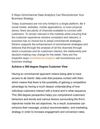 5 ways omnichannel data analytics