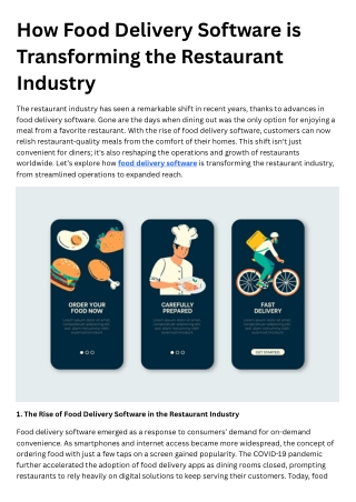 How Food Delivery Software is Transforming the Restaurant Industry