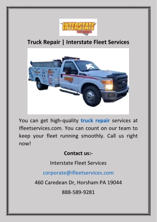 Truck Repair  Interstate Fleet Services