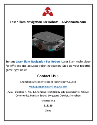 laser slam navigation for robots aivisonauto com