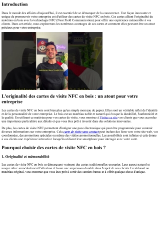 L'originalité des cartes de visite NFC en bois : un atout pour votre entreprise