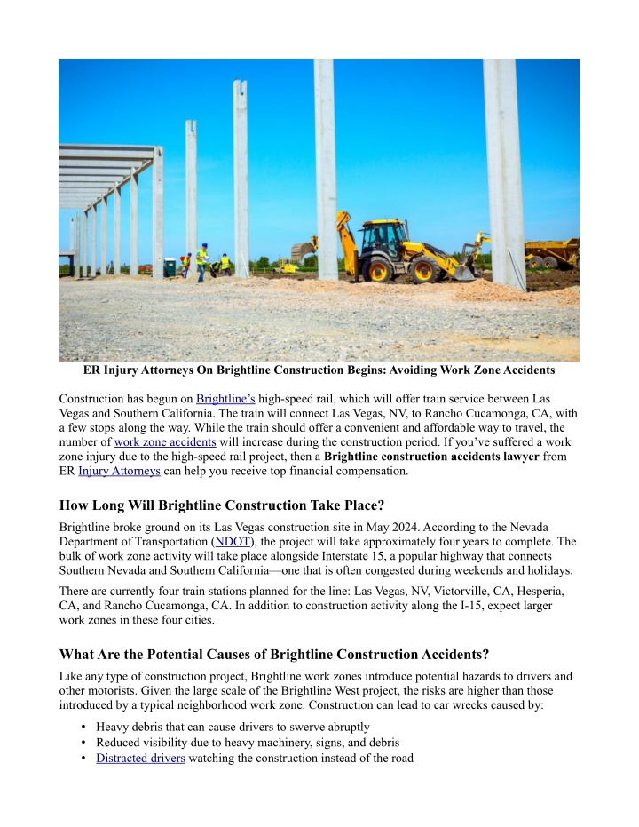 er injury attorneys on brightline construction