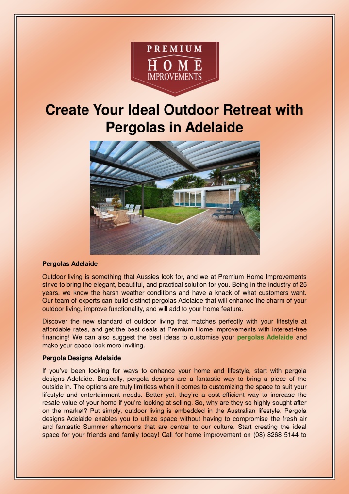 create your ideal outdoor retreat with pergolas