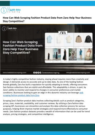 How Can Web Scraping Fashion Product Data from Zara Help Your Business Stay Competitive