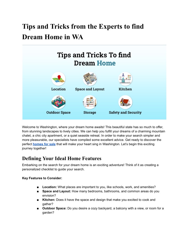 tips and tricks from the experts to find dream