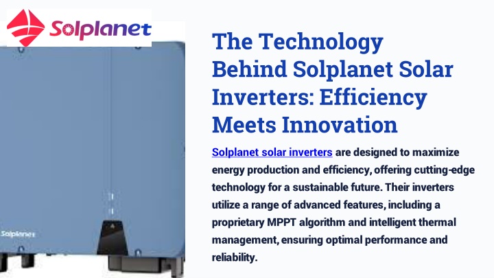 the technology behind solplanet solar inverters