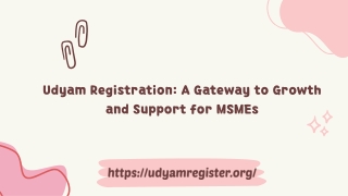 Udyam Registration A Gateway to Growth and Support for MSMEs