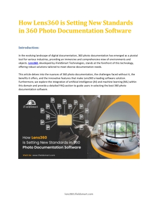 How Lens360 is Setting New Standards in 360 Photo Documentation Software