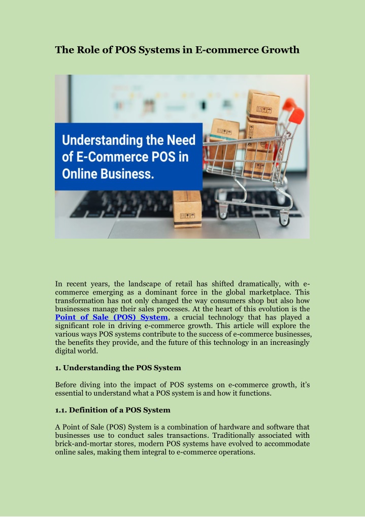 the role of pos systems in e commerce growth