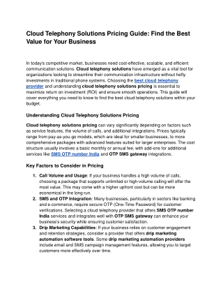 cloud telephony solutions pricing guide find