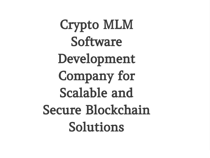 crypto mlm software development company