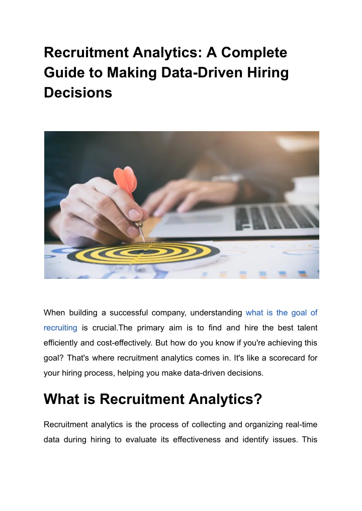 recruitment analytics a complete guide to making