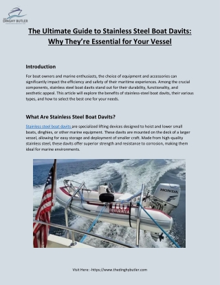 The Ultimate Guide to Stainless Steel Boat Davits