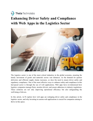 Enhancing Driver Safety and Compliance with Web Apps in the Logistics Sector