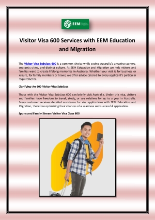 visitor visa 600 services with eem education