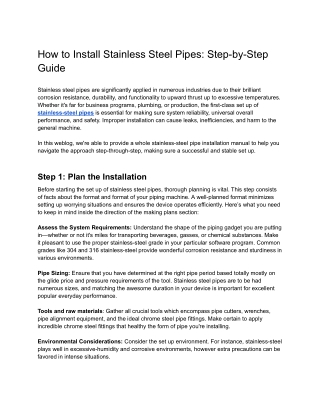 How to Install Stainless Steel Pipes_ Step-by-Step Guide