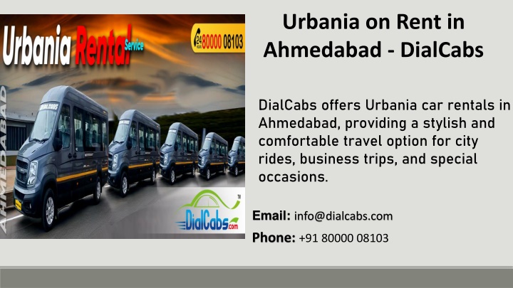 urbania on rent in ahmedabad dialcabs