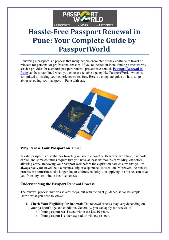 hassle free passport renewal in pune your