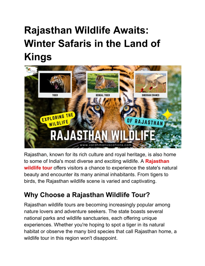 rajasthan wildlife awaits winter safaris