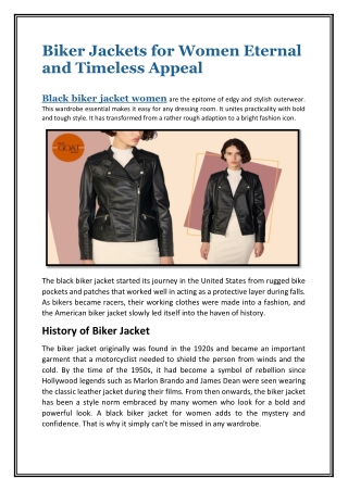 Biker Jackets for Women Eternal and Timeless Appeal