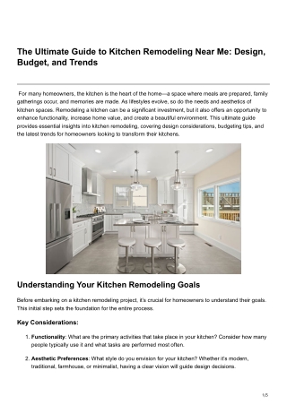 The Ultimate Guide to Kitchen Remodeling Near Me Design Budget and Trends