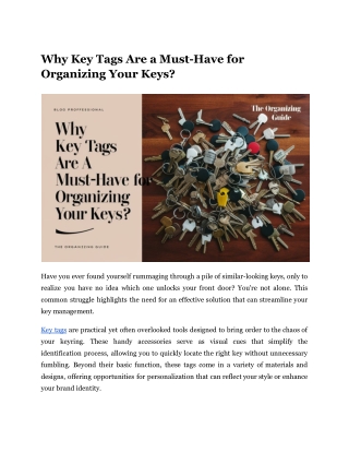 why key tags are a must have for organizing your
