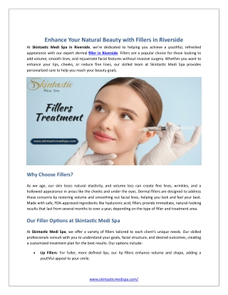 Enhance Your Natural Beauty with Fillers in Riverside