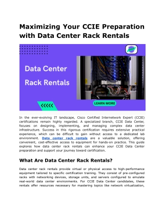 maximizing your ccie preparation with data center