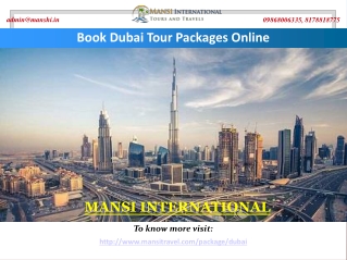 Book Dubai Tour Packages Online