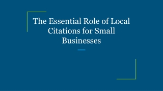 The Essential Role of Local Citations for Small Businesses