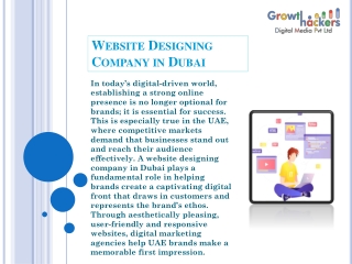 Website Designing Company in Dubai: Empowering UAE Brands to Thrive Online