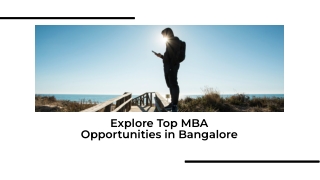 explore top mba opportunities in bangalore