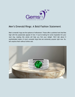 Men’s Emerald Rings_ A Bold Fashion Statement