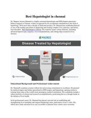 Best Hepatologist in chennai