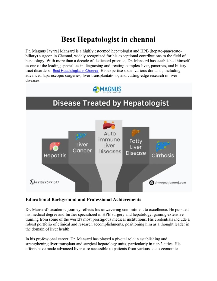 best hepatologist in chennai