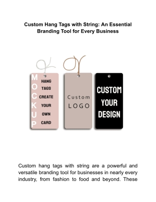 Custom Hang Tags with String_ An Essential Branding Tool for Every Business
