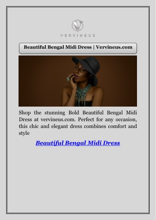 Beautiful Bengal Midi Dress | Vervineus.com